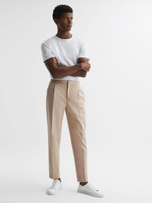 Reiss Trousers | Hove Technical Elasticated Trousers Stone - Men