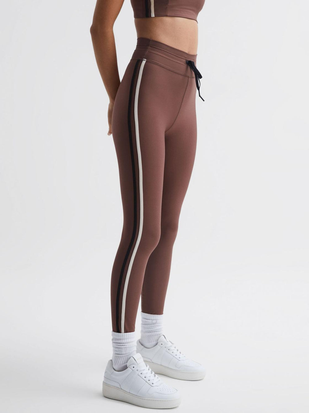 Reiss Trousers | Hustle The Upside High Rise Drawstring Leggings Brown - Women