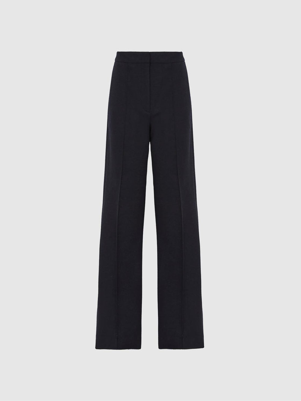 Reiss Trousers | Iria Wool Blend Wide Leg Trousers Navy - Women