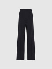 Reiss Trousers | Iria Wool Blend Wide Leg Trousers Navy - Women