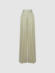 Reiss Trousers | Izzie Wide Leg Occasion Trousers Sage - Women