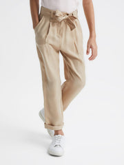 Reiss Trousers | Joanie Paper Bag Cargo Trousers Camel - Children