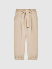 Reiss Trousers | Joanie Paper Bag Cargo Trousers Camel - Children