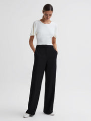 Reiss Trousers | Joanne Wide Wide Leg Trousers Black - Women