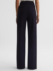 Reiss Trousers | Joanne Wide Wide Leg Trousers Navy - Women