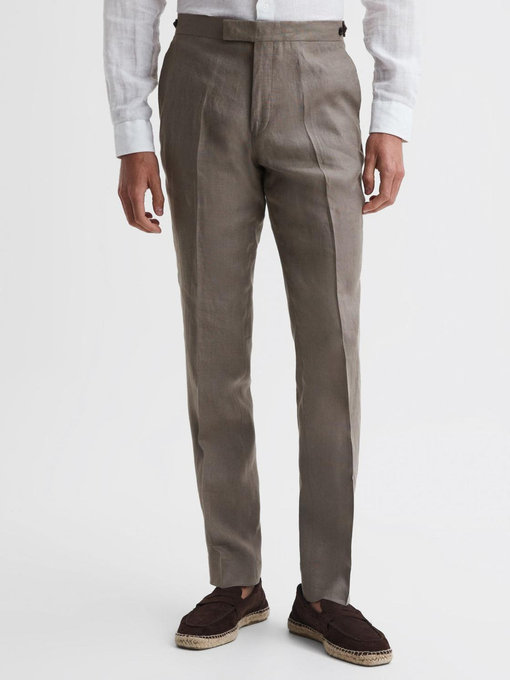Reiss Trousers | Kin Linen Formal Trousers Airforce Blue - Men
