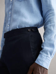 Reiss Trousers | Kin Linen Formal Trousers Navy - Men