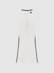 Reiss Trousers | Lina High Rise Wide Leg Trousers Cream - Women