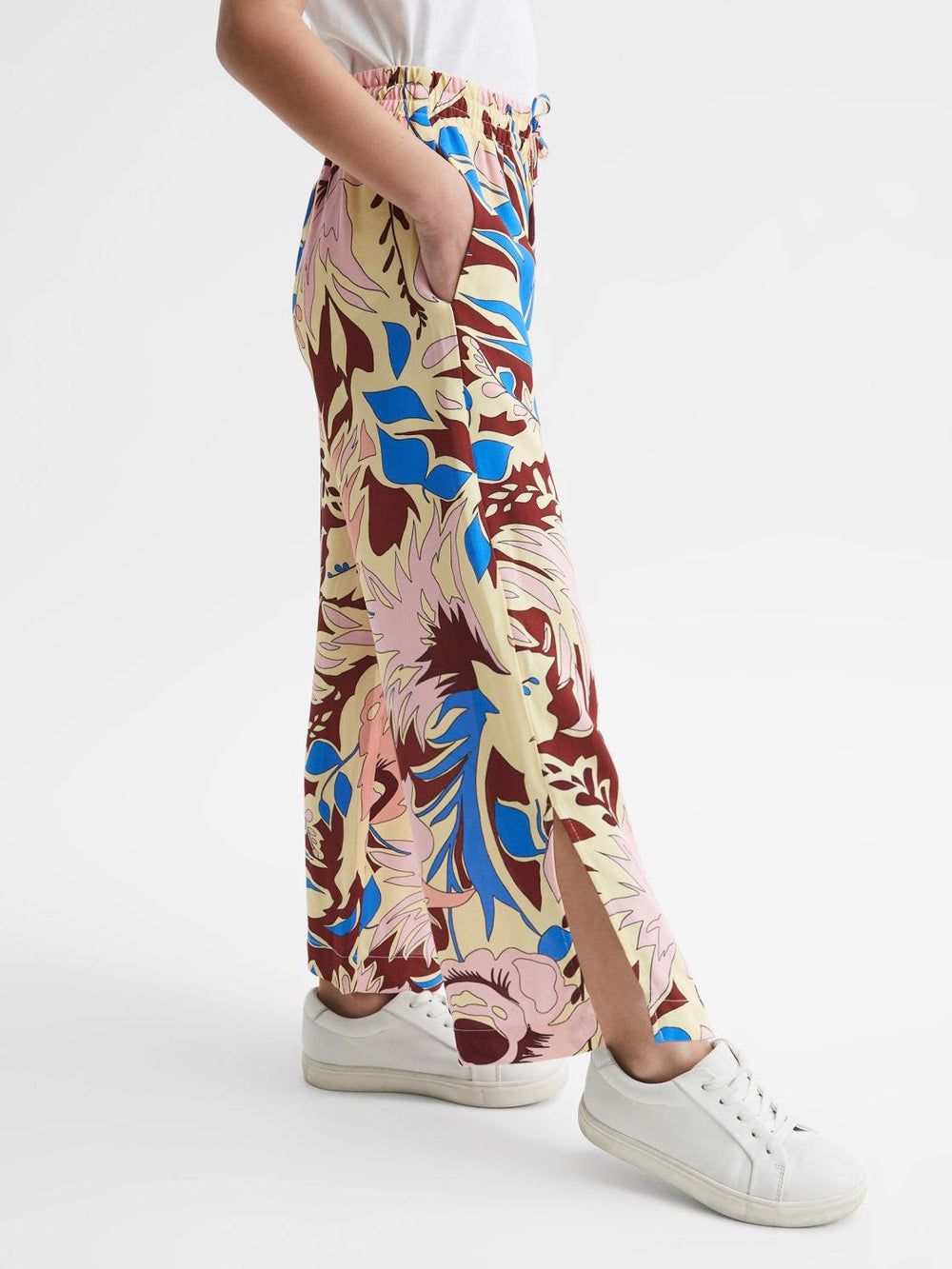 Reiss Trousers | Liv Floral Printed Straight Leg Trousers Lilac - Children