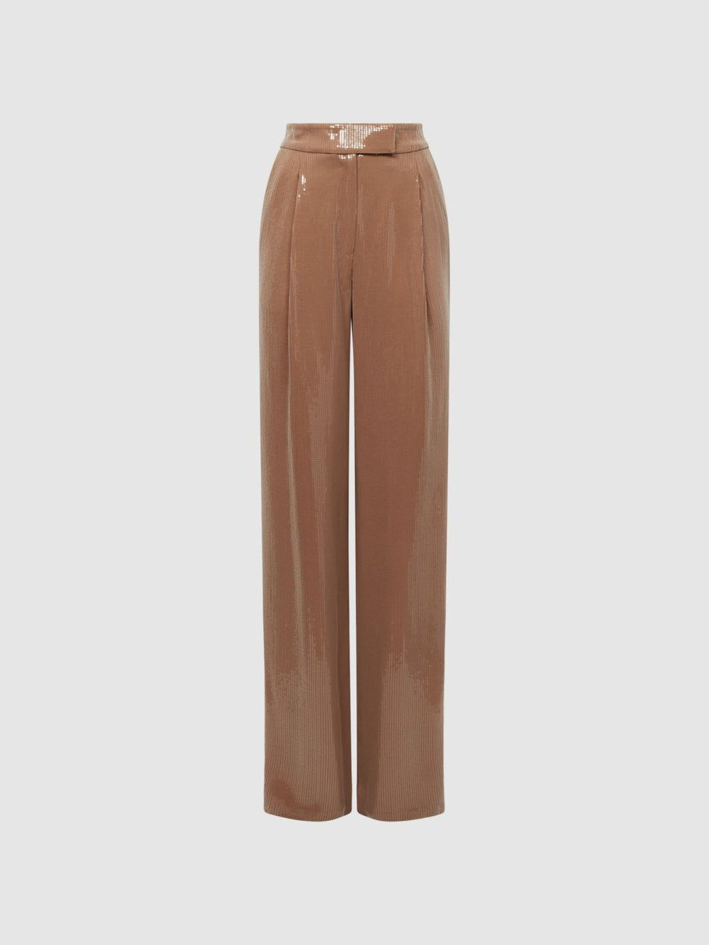 Reiss Trousers | Lizzie Sequin Wide Leg Trousers Nude - Women