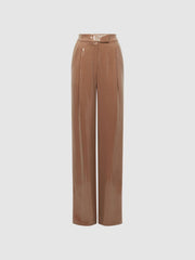 Reiss Trousers | Lizzie Sequin Wide Leg Trousers Nude - Women