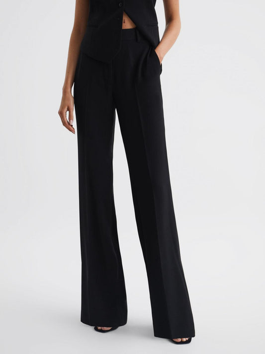 Reiss Trousers | Margeaux Wide Leg Trousers Black - Women
