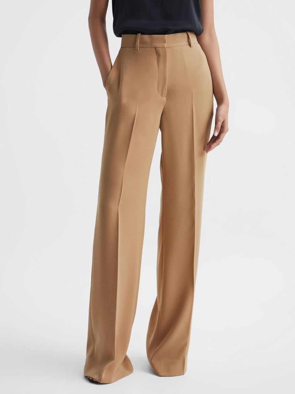 Reiss Trousers | Margeaux Wide Leg Trousers Black - Women