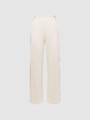 Reiss Trousers | Monte The Upside Wide Leg Side Striped Joggers White - Women