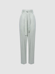 Reiss Trousers | Mylie Tapered High Rise Trousers Mint - Women