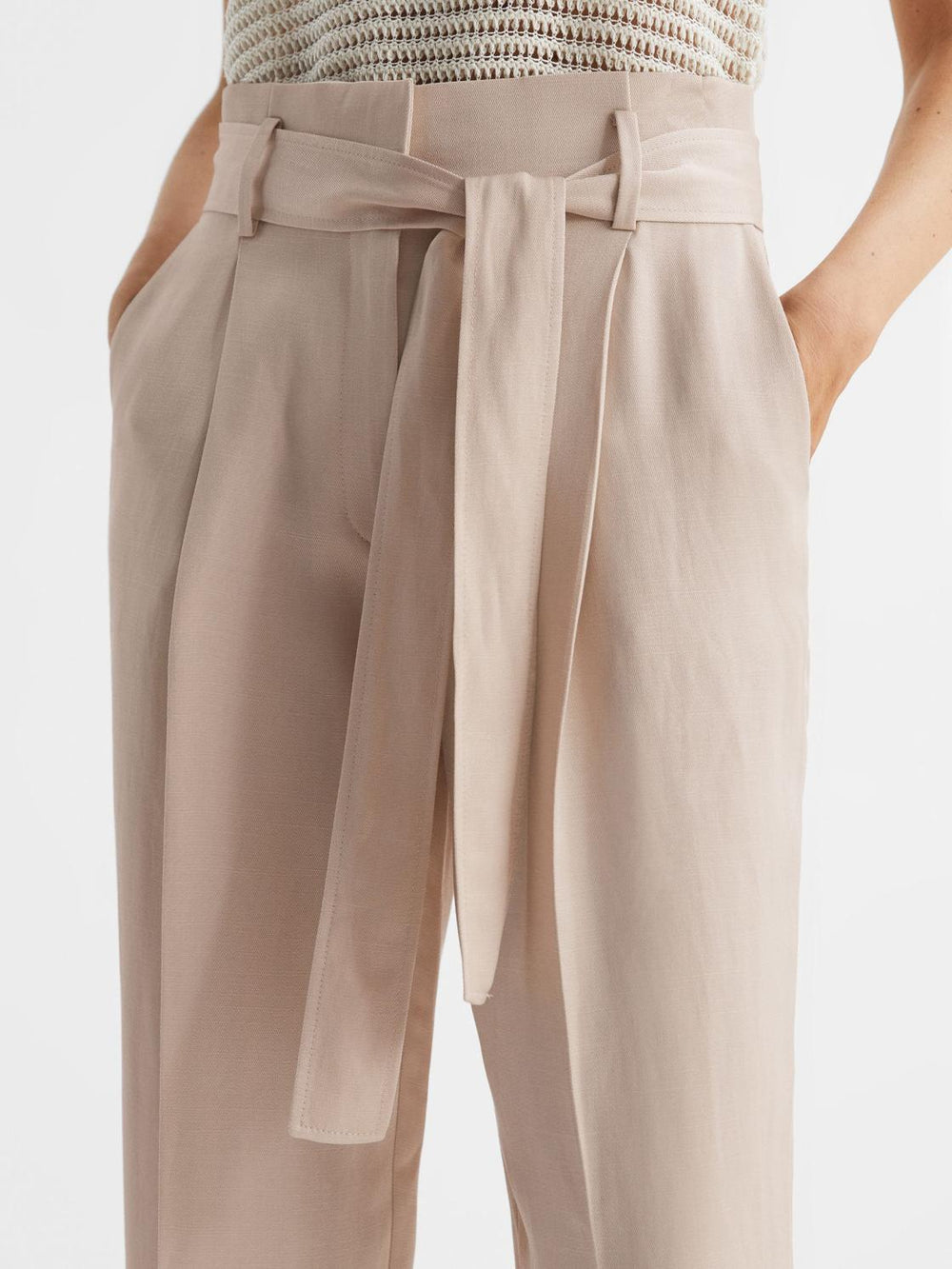 Reiss Trousers | Mylie Tapered High Rise Trousers Mint - Women