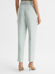 Reiss Trousers | Mylie Tapered High Rise Trousers Mint - Women