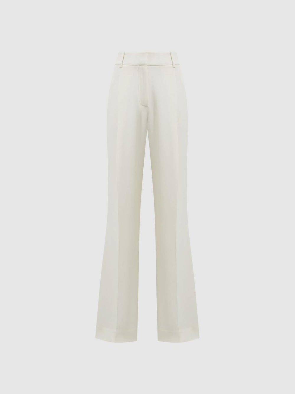 Reiss Trousers | Natalia Wide Leg Pleated Trousers Cream - Women