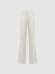 Reiss Trousers | Natalia Wide Leg Pleated Trousers Cream - Women