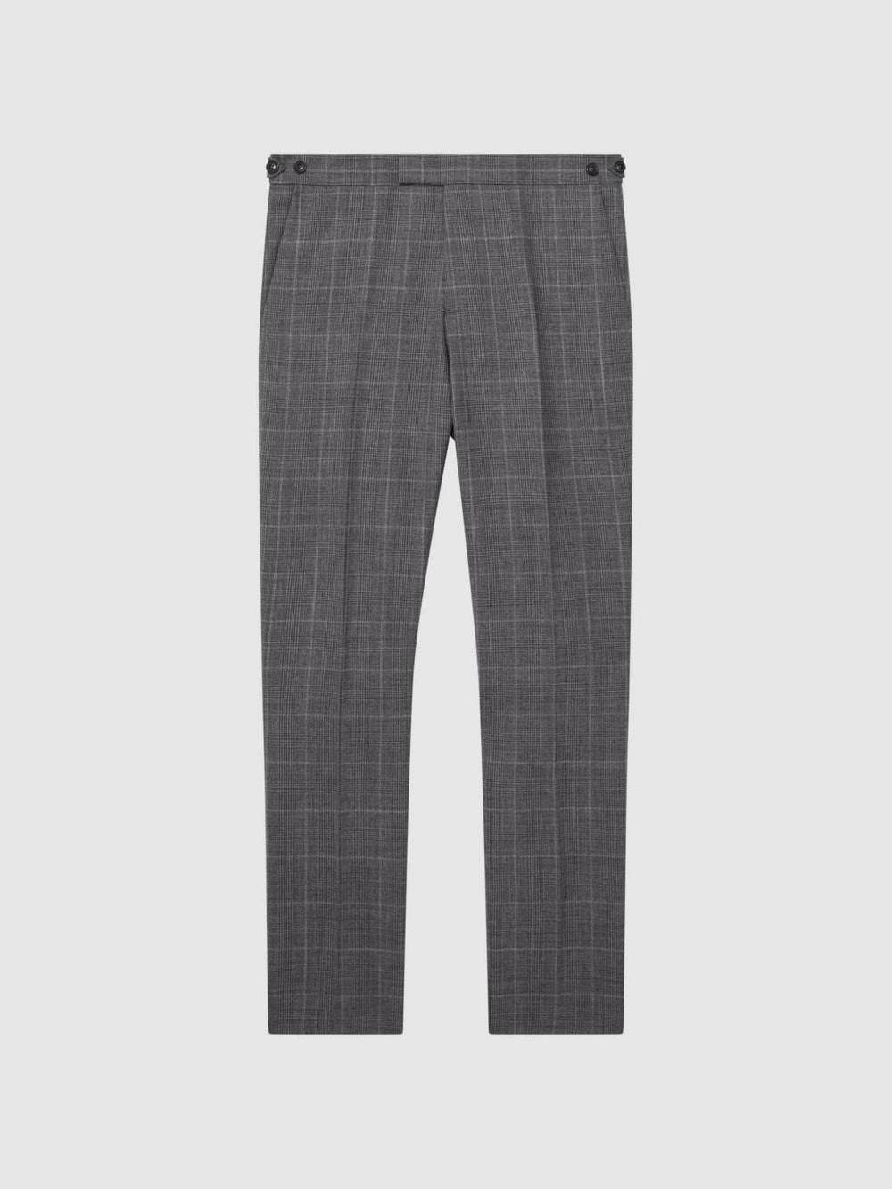 Reiss Trousers | Newbury Slim Fit Checked Trousers Grey - Men