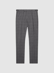Reiss Trousers | Newbury Slim Fit Checked Trousers Grey - Men