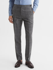 Reiss Trousers | Newbury Slim Fit Checked Trousers Grey - Men