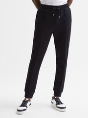 Reiss Trousers | Noah Interlock Drawstring Joggers Navy - Men