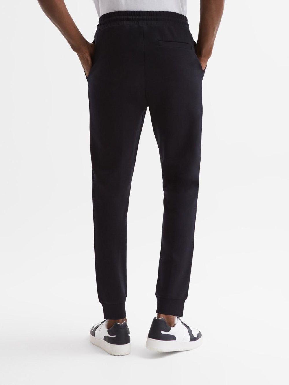 Reiss Trousers | Noah Interlock Drawstring Joggers Navy - Men