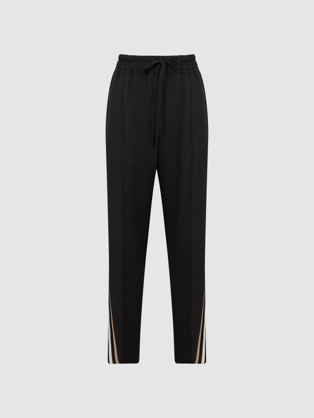 Reiss Trousers | Odell Taper Tapered Leg Pull-on Trousers Black - Women