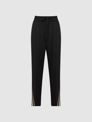 Reiss Trousers | Odell Taper Tapered Leg Pull-on Trousers Black - Women