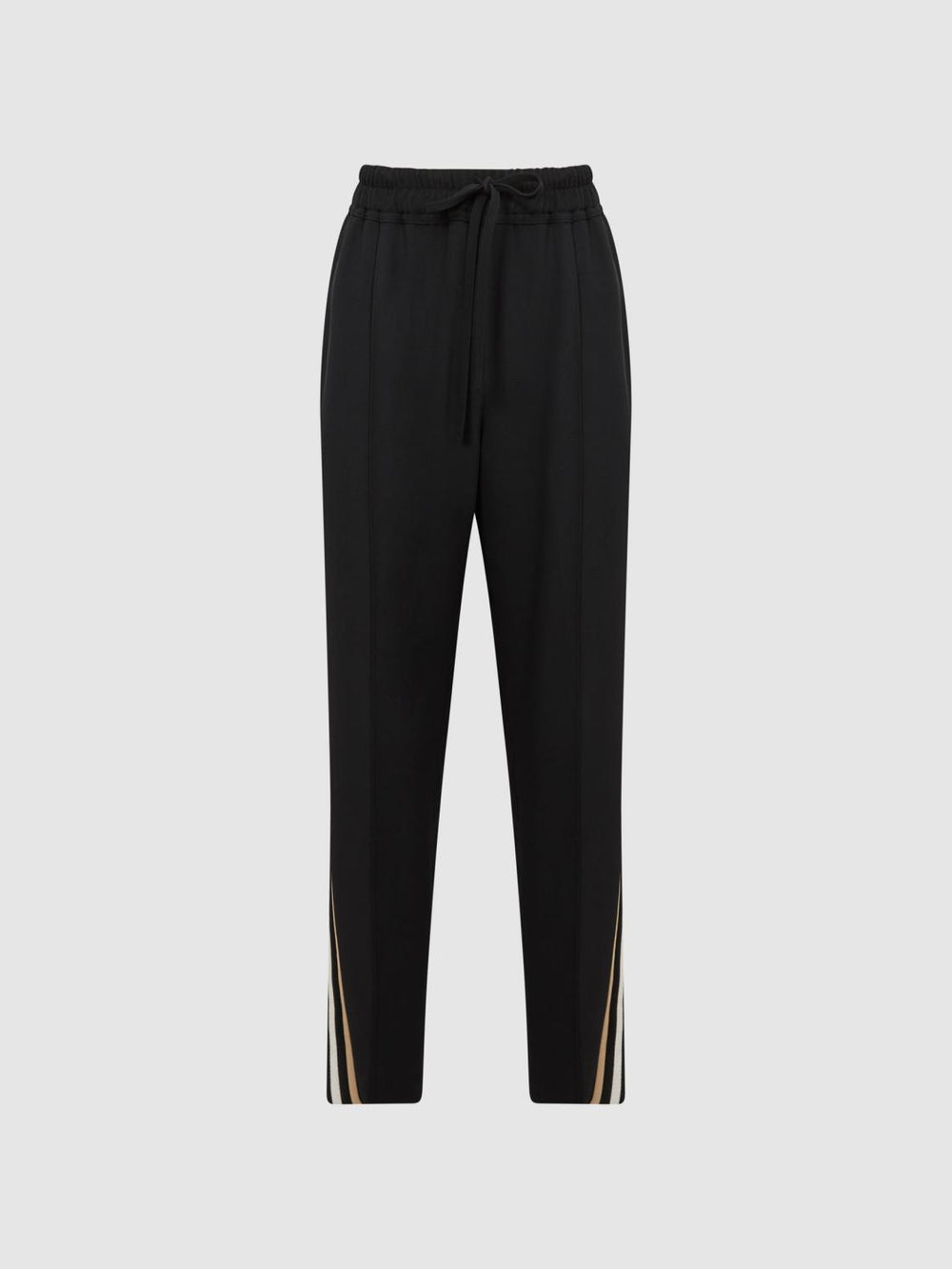 Reiss Trousers | Odell Taper Tapered Leg Pull-on Trousers Black - Women