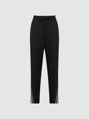 Reiss Trousers | Odell Taper Tapered Leg Pull-on Trousers Black - Women