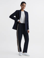 Reiss Trousers | Odell Taper Tapered Leg Pull-on Trousers Black - Women
