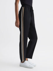 Reiss Trousers | Odell Taper Tapered Leg Pull-on Trousers Black - Women