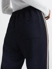 Reiss Trousers | Odell Taper Tapered Leg Pull-on Trousers Black - Women