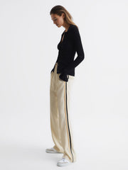 Reiss Trousers | Odell Wide Leg Pull On Trousers Black - Women