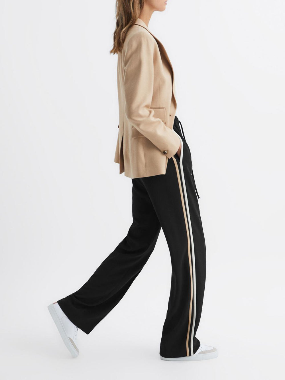 Reiss Trousers | Odell Wide Leg Pull On Trousers Black - Women