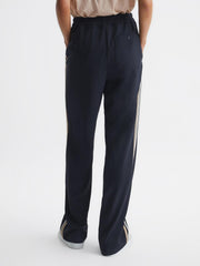 Reiss Trousers | Odell Wide Leg Pull On Trousers Navy - Women