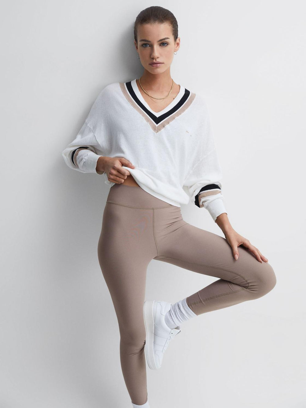 Reiss Trousers | Peached The Upside Mid Rise Leggings Light Brown - Women