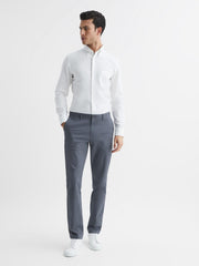Reiss Trousers | Pitch Slim Fit Washed Chinos Airforce Blue - Men