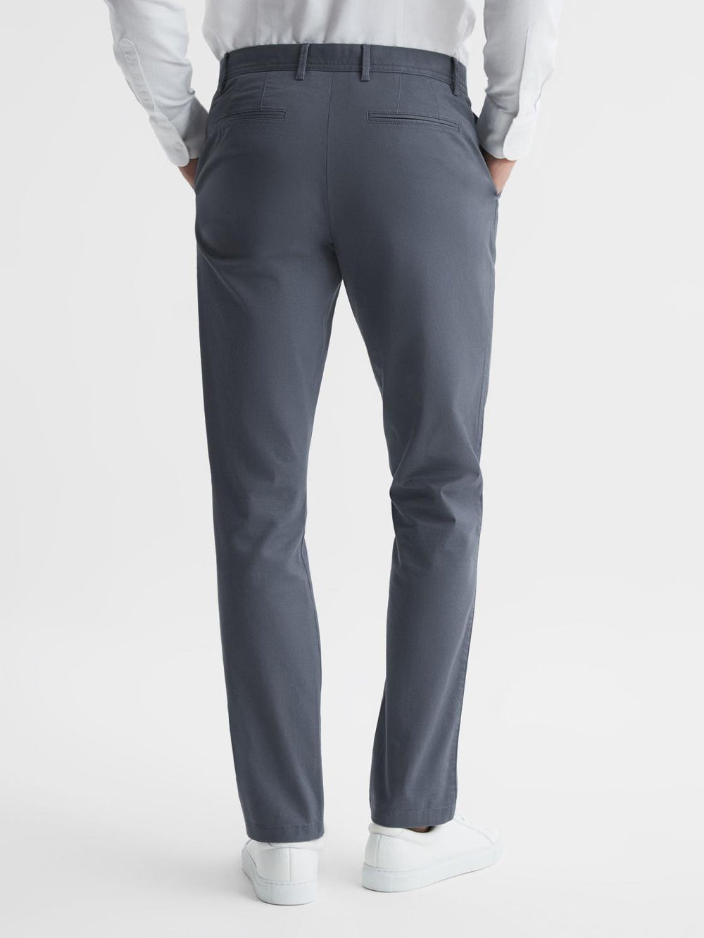 Reiss Trousers | Pitch Slim Fit Washed Chinos Airforce Blue - Men