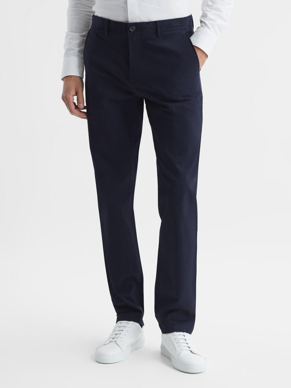 Reiss Trousers | Pitch Slim Fit Washed Chinos Navy - Men