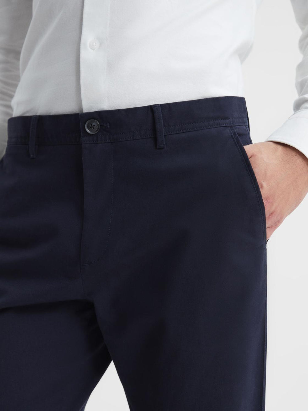 Reiss Trousers | Pitch Slim Fit Washed Chinos Navy - Men