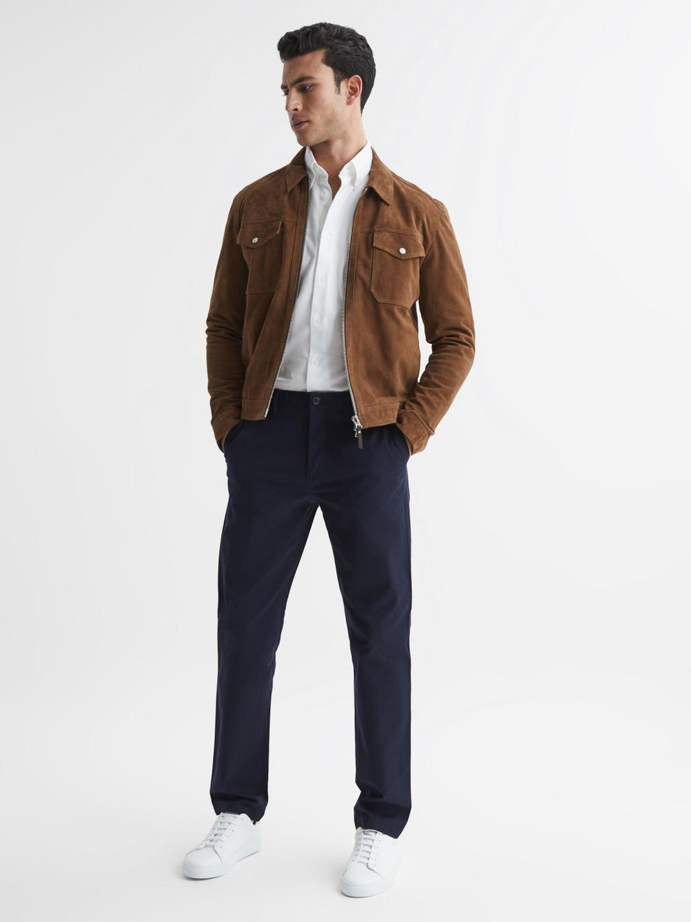 Reiss Trousers | Pitch Slim Fit Washed Chinos Navy - Men