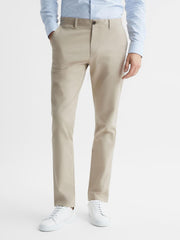 Reiss Trousers | Pitch Slim Fit Washed Chinos Stone - Men