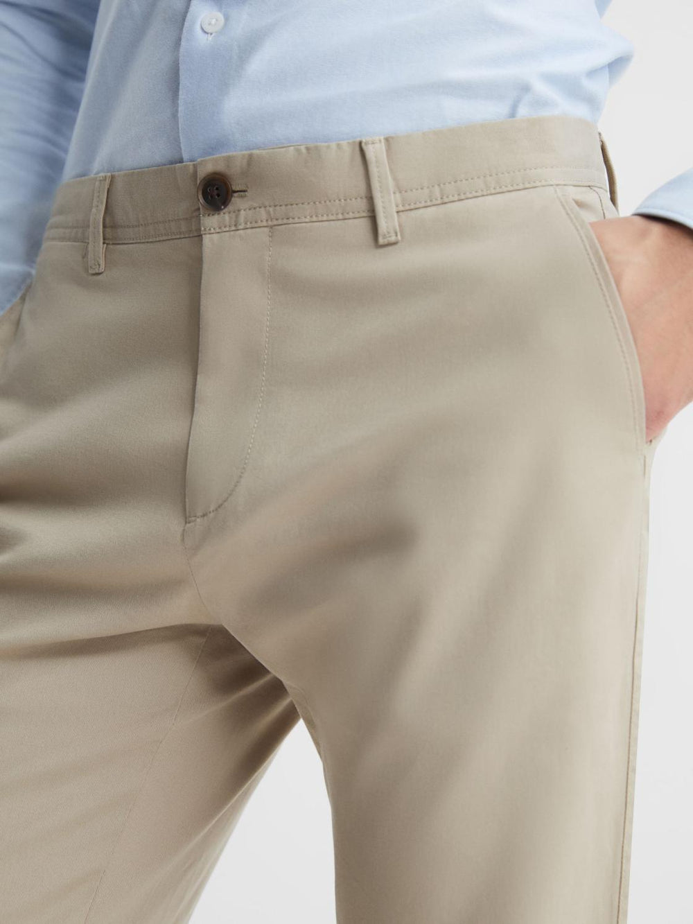 Reiss Trousers | Pitch Slim Fit Washed Chinos Stone - Men