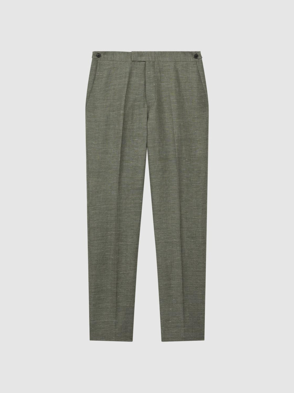 Reiss Trousers | Riva Wool-Linen Blend Trousers Sage - Men