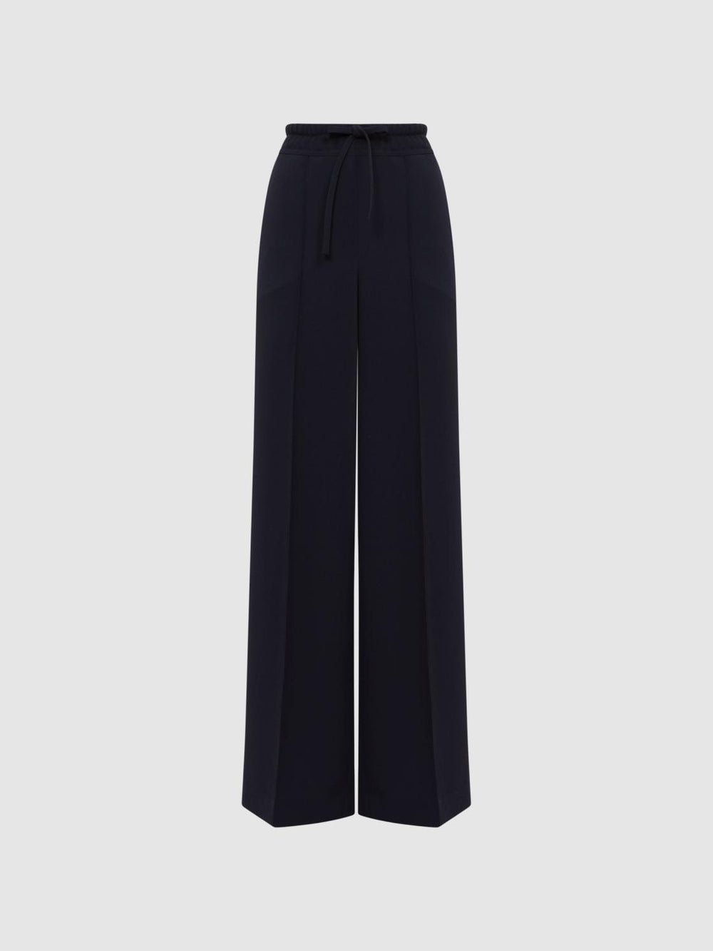 Reiss Trousers | Rosalyn Wide Leg Drawstring Trousers Navy - Women