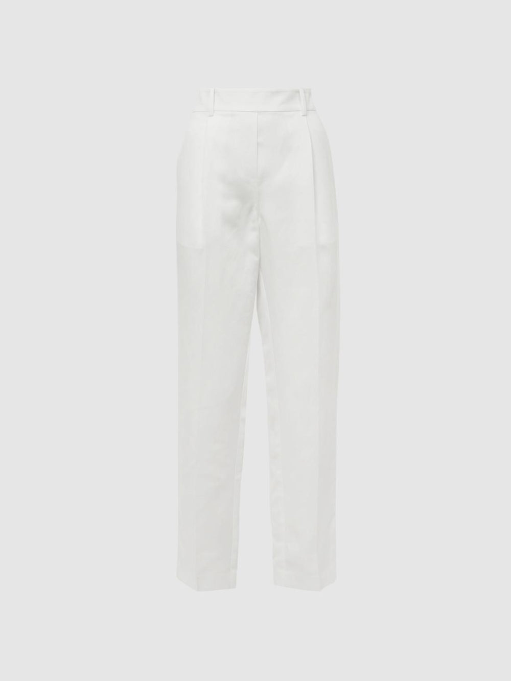 Reiss Trousers | Shae Taper Tapered Linen Trousers Khaki - Women
