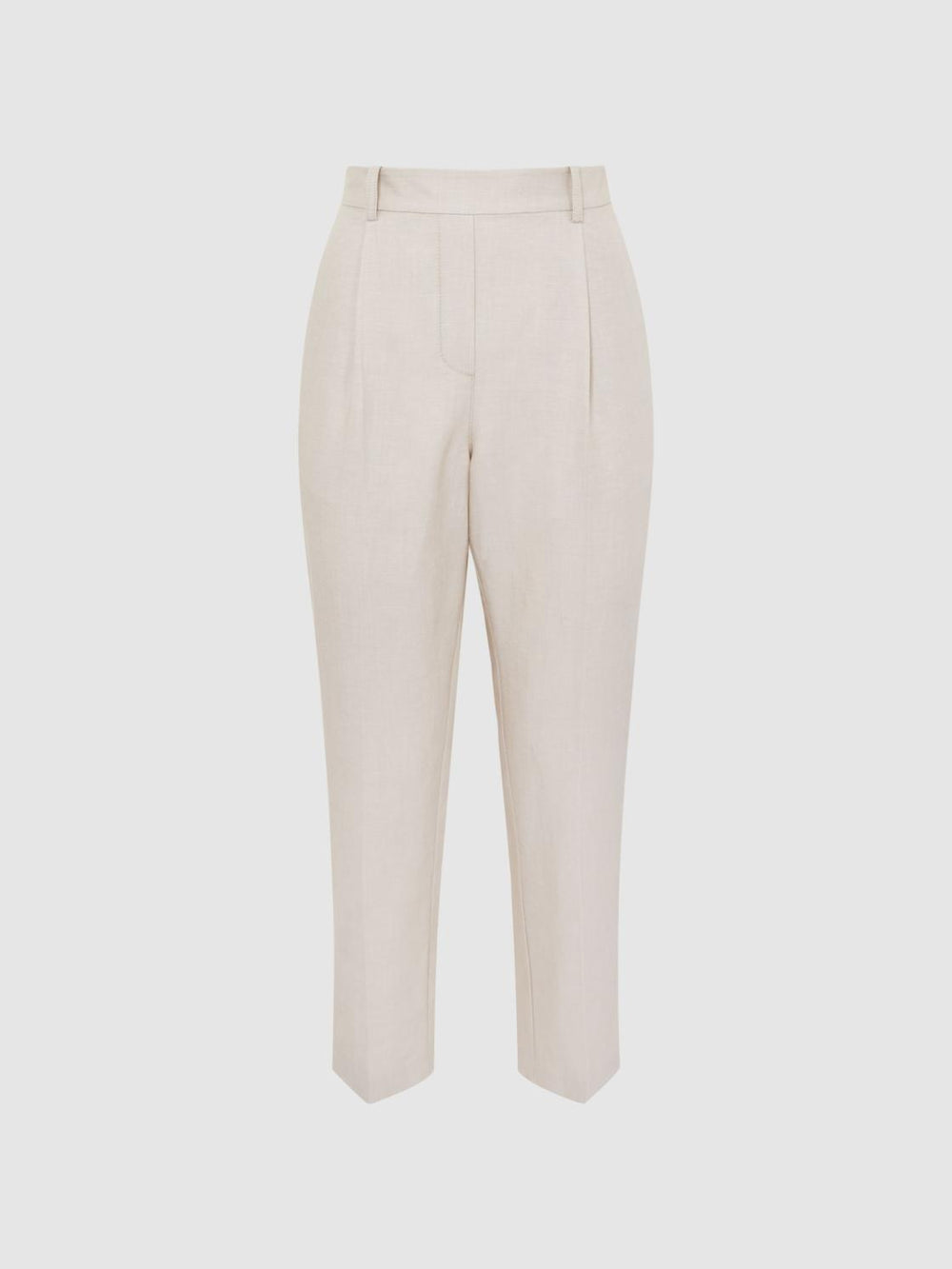 Reiss Trousers | Shae Taper Tapered Linen Trousers Khaki - Women
